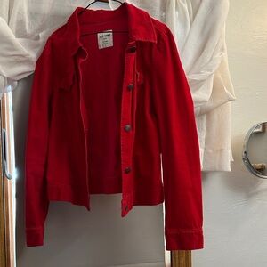 Old Navy Women's Vibrant Red Jean Jacket